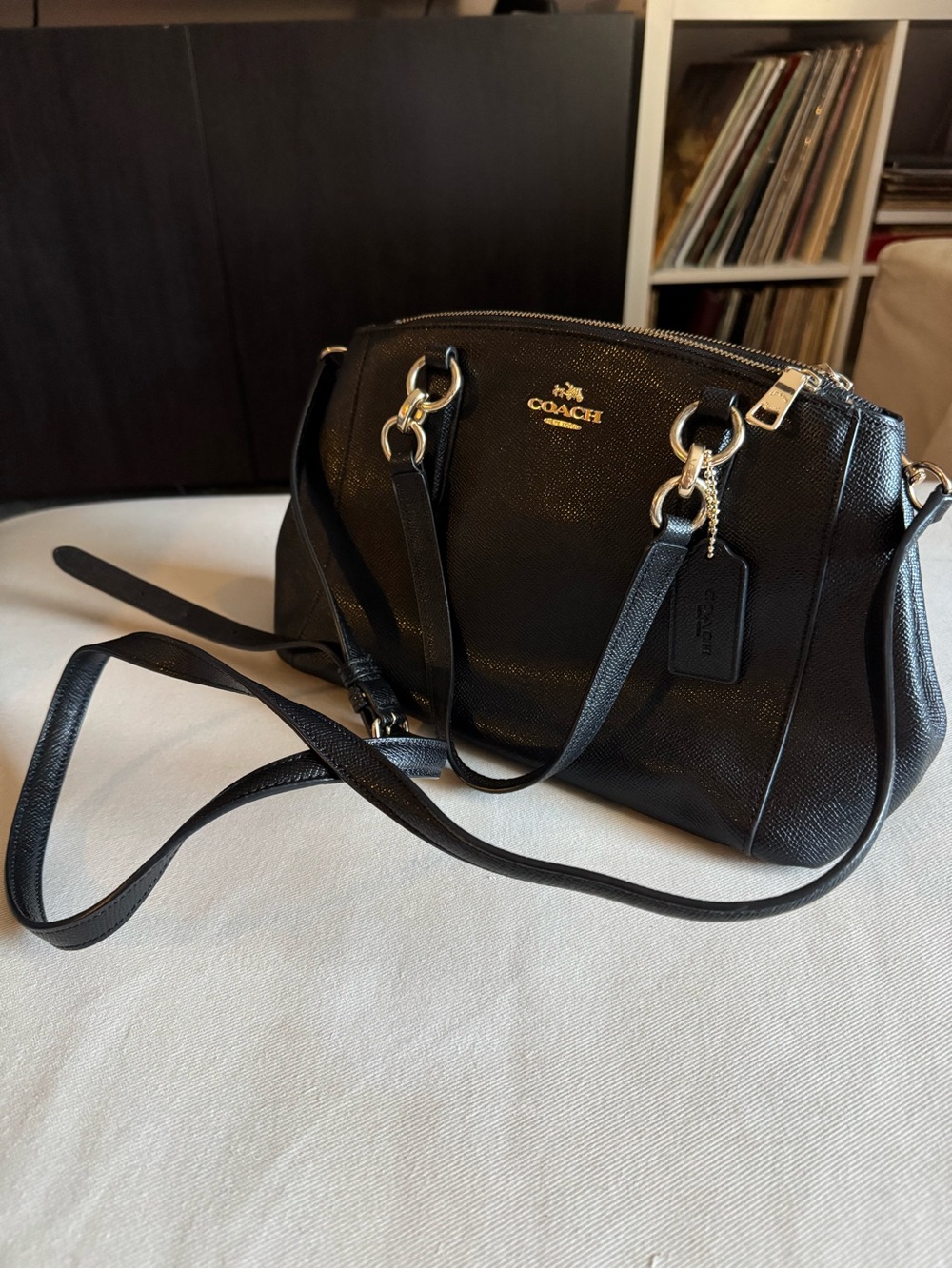Coach Black Mini Christie Carryall with Crossbody Strap